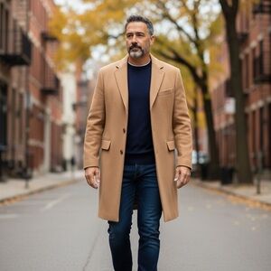 Vintage Neiman Marcus 100% Camel Hair Overcoat Tailored Luxury Coat Beige